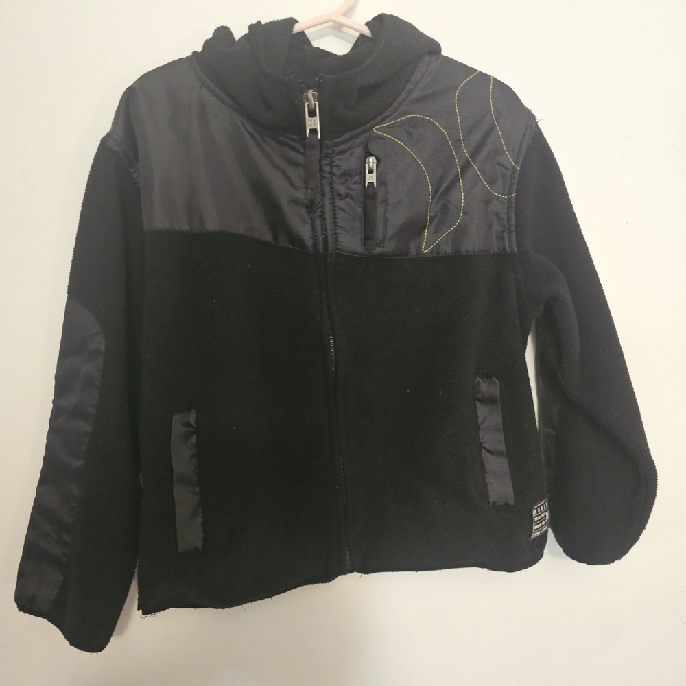 Hurley Boys 5T Black Full Zip Up Jacket Athletic ‎ Pockets